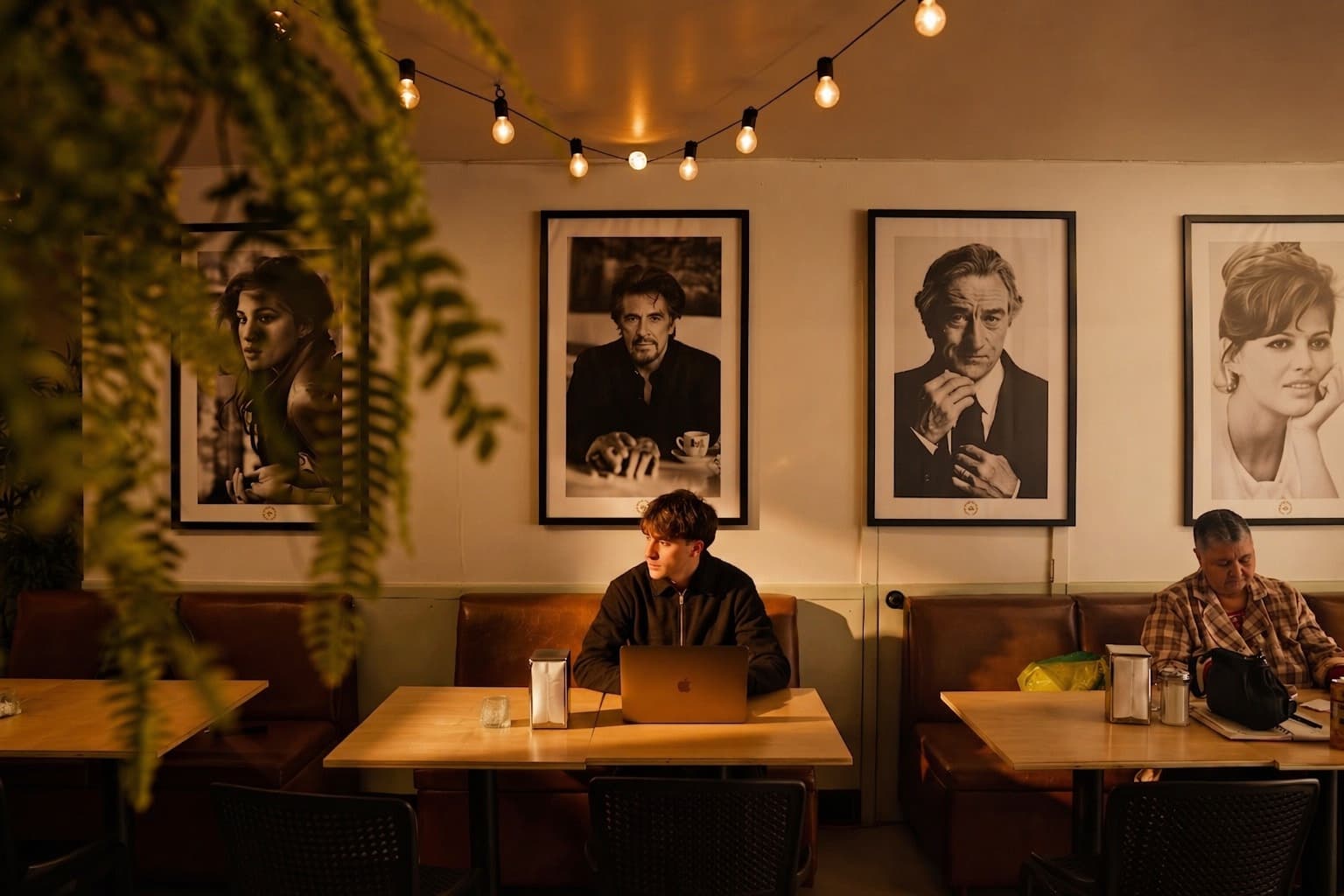Amis trinquant à un café